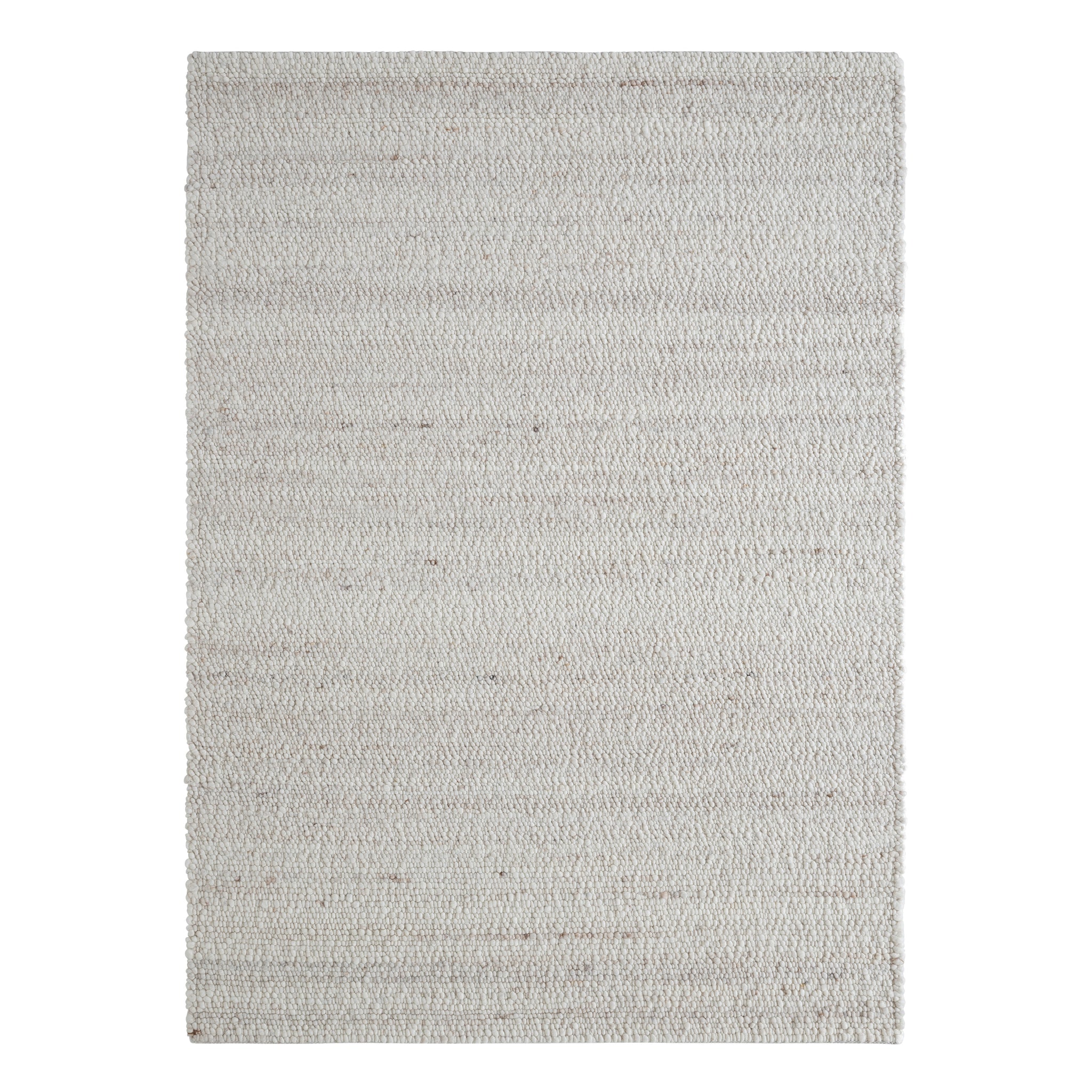 Meghan rug in light beige with a textured woven pattern, rectangular shape, flat view.