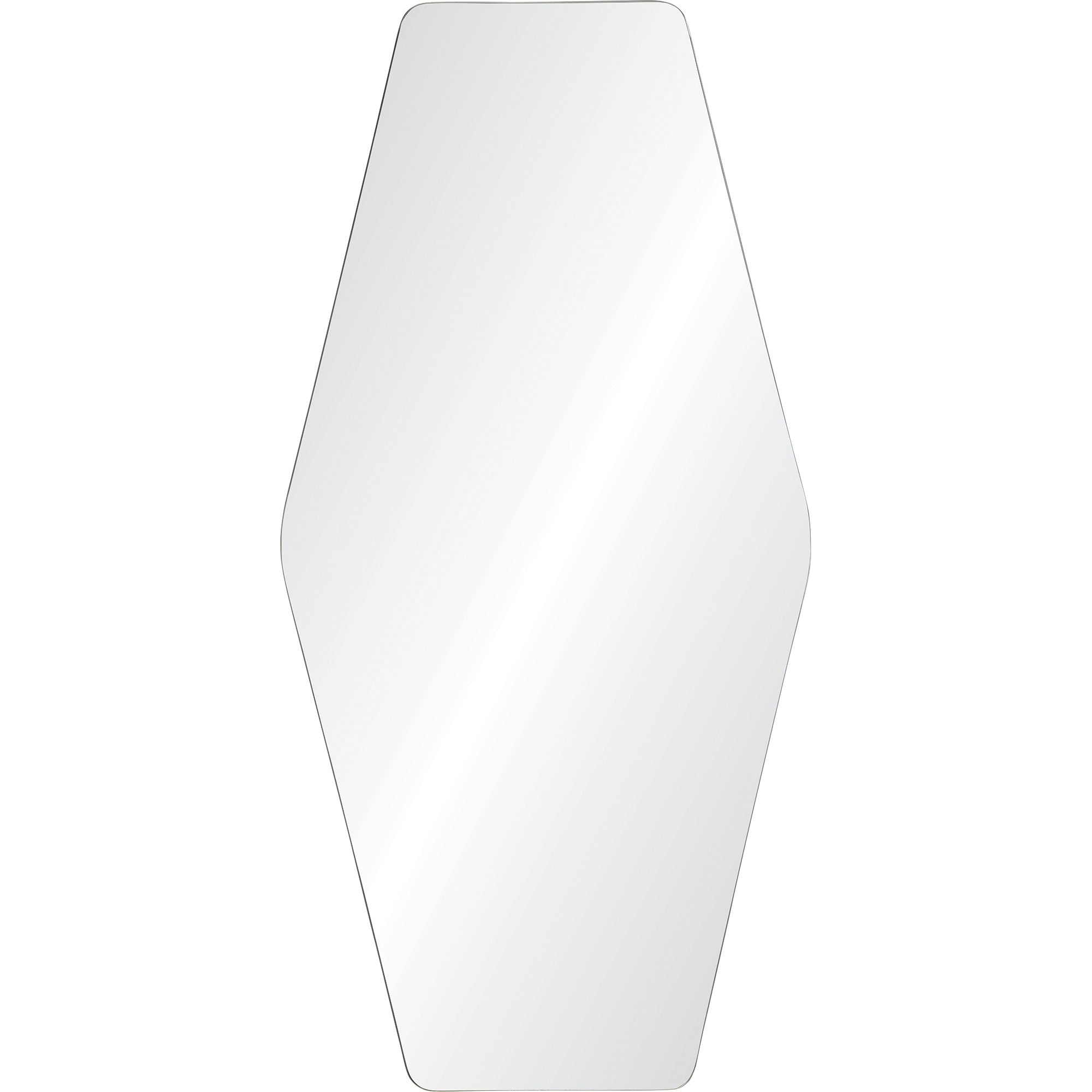 Switzer Wall Mirror with a hexagonal shape and smooth reflective surface