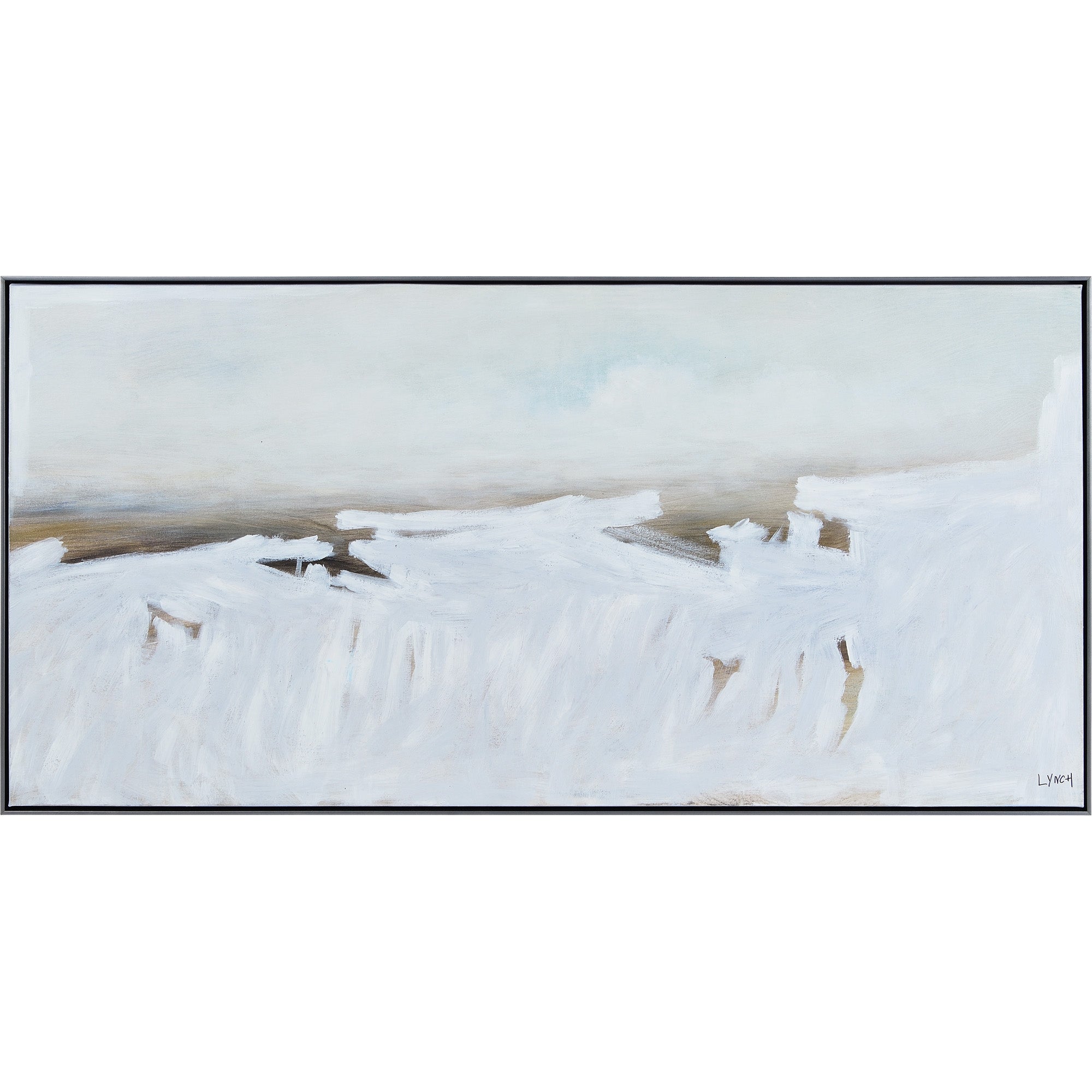 Blanche canvas art featuring abstract white and beige tones with a textured finish