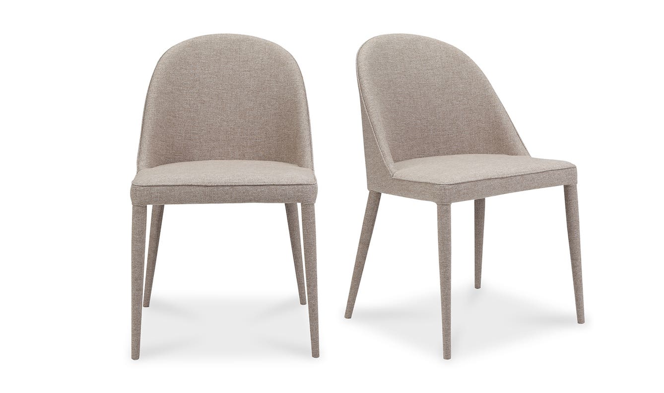 front view of Burton Dining Chair Light Grey (Set of 2) luxury Kitchen & Dining Room Chair