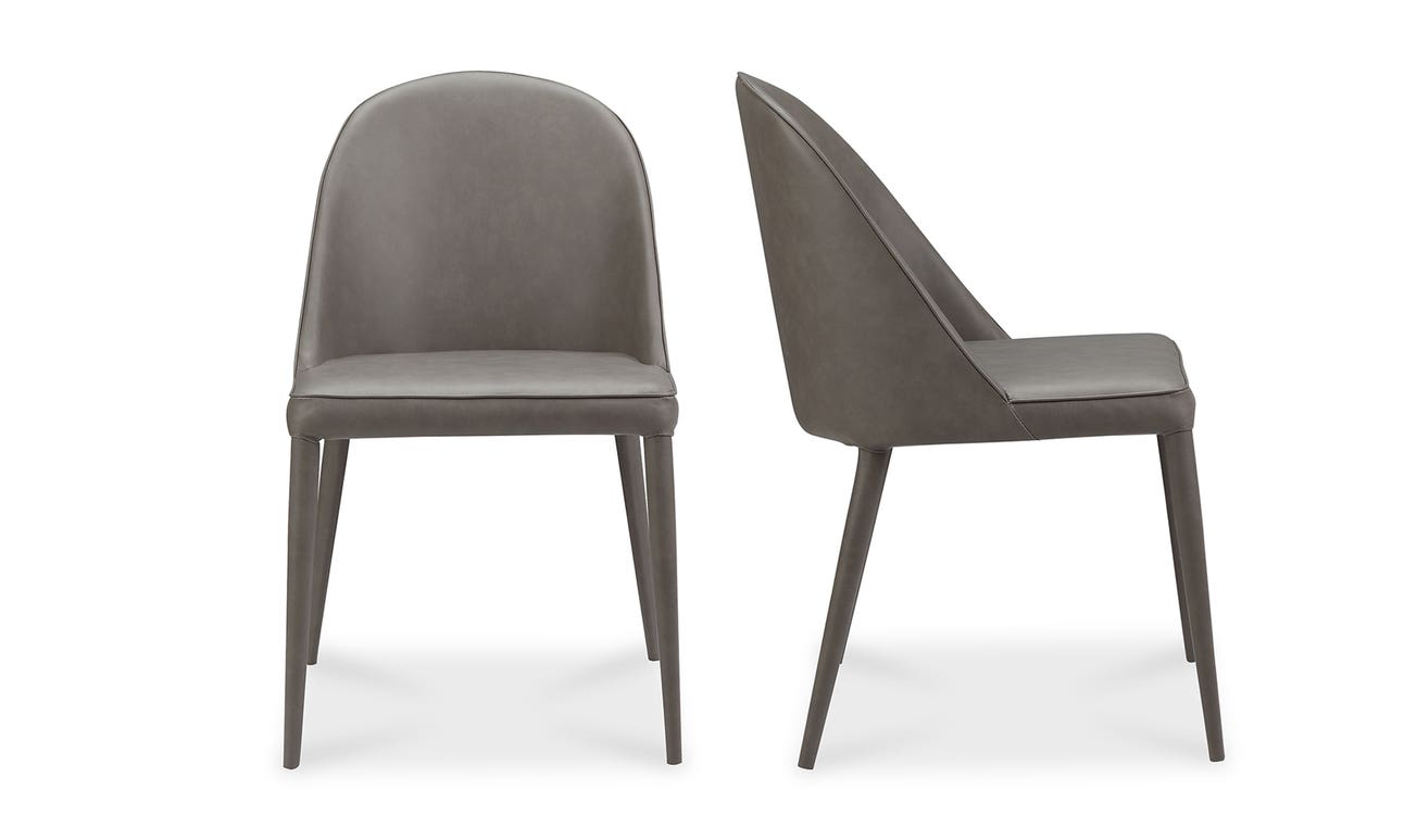 front view of Burton Dining Chair Dark Grey (Set of 2) luxury Chair