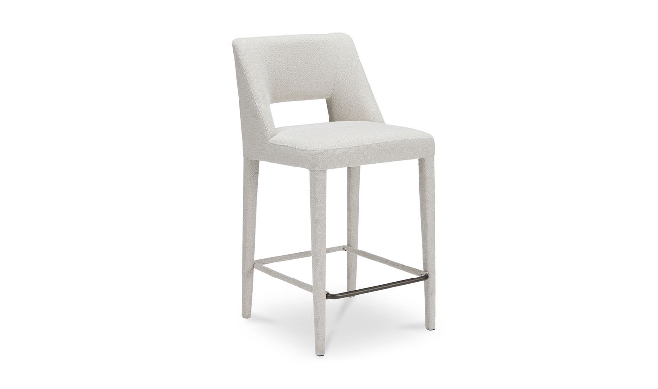 angle view of Joyce Counter Stool Beige luxury Chair
