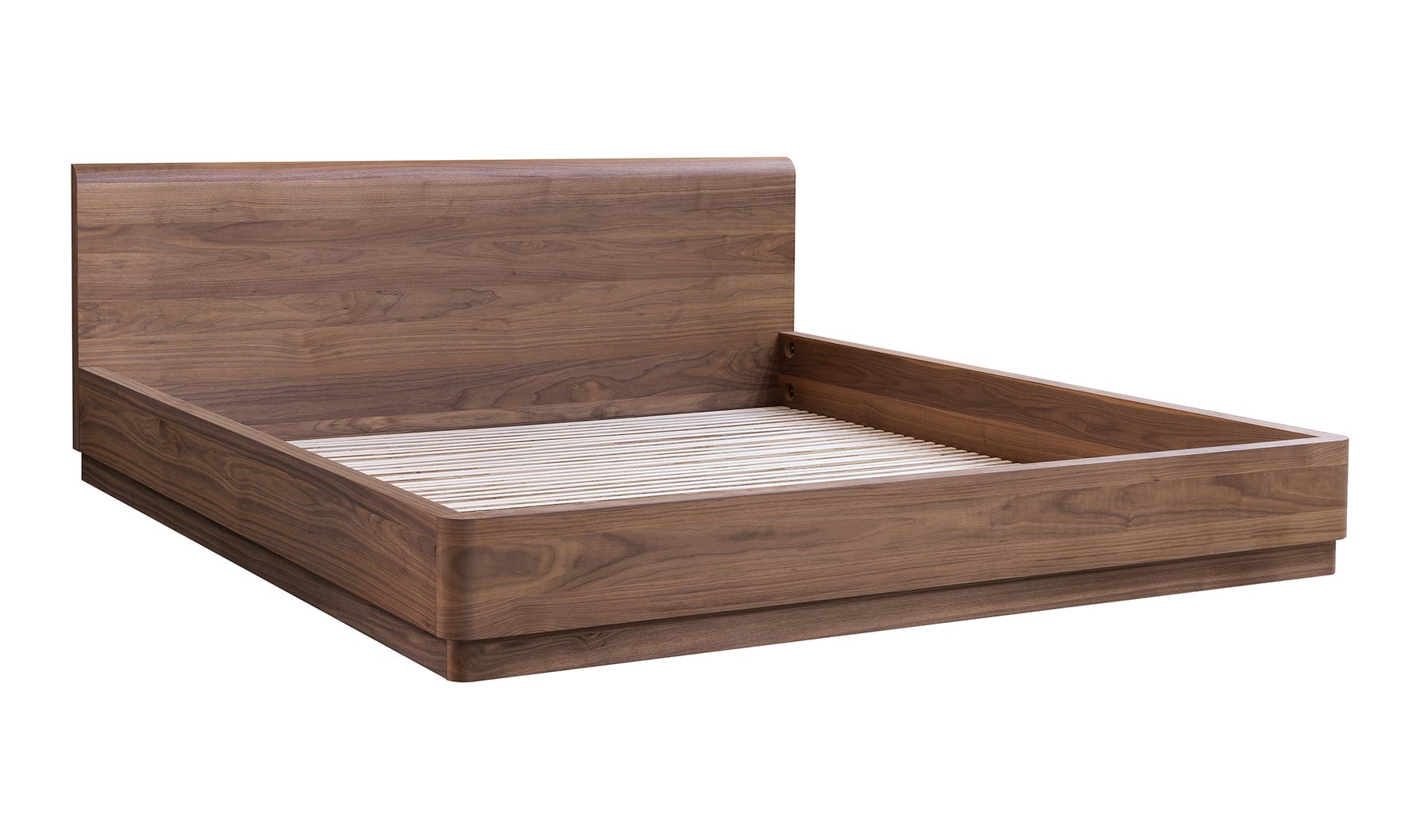 Cama Queen redonda en nogal
