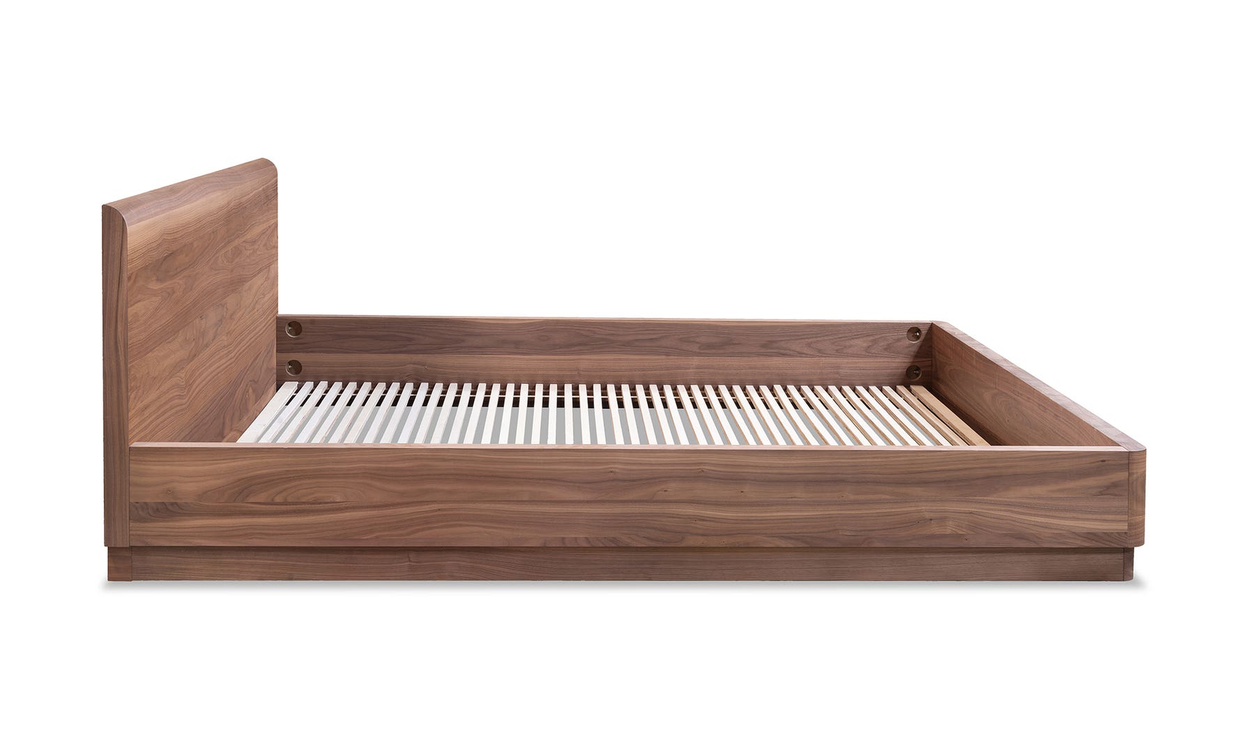 Cama Queen redonda en nogal