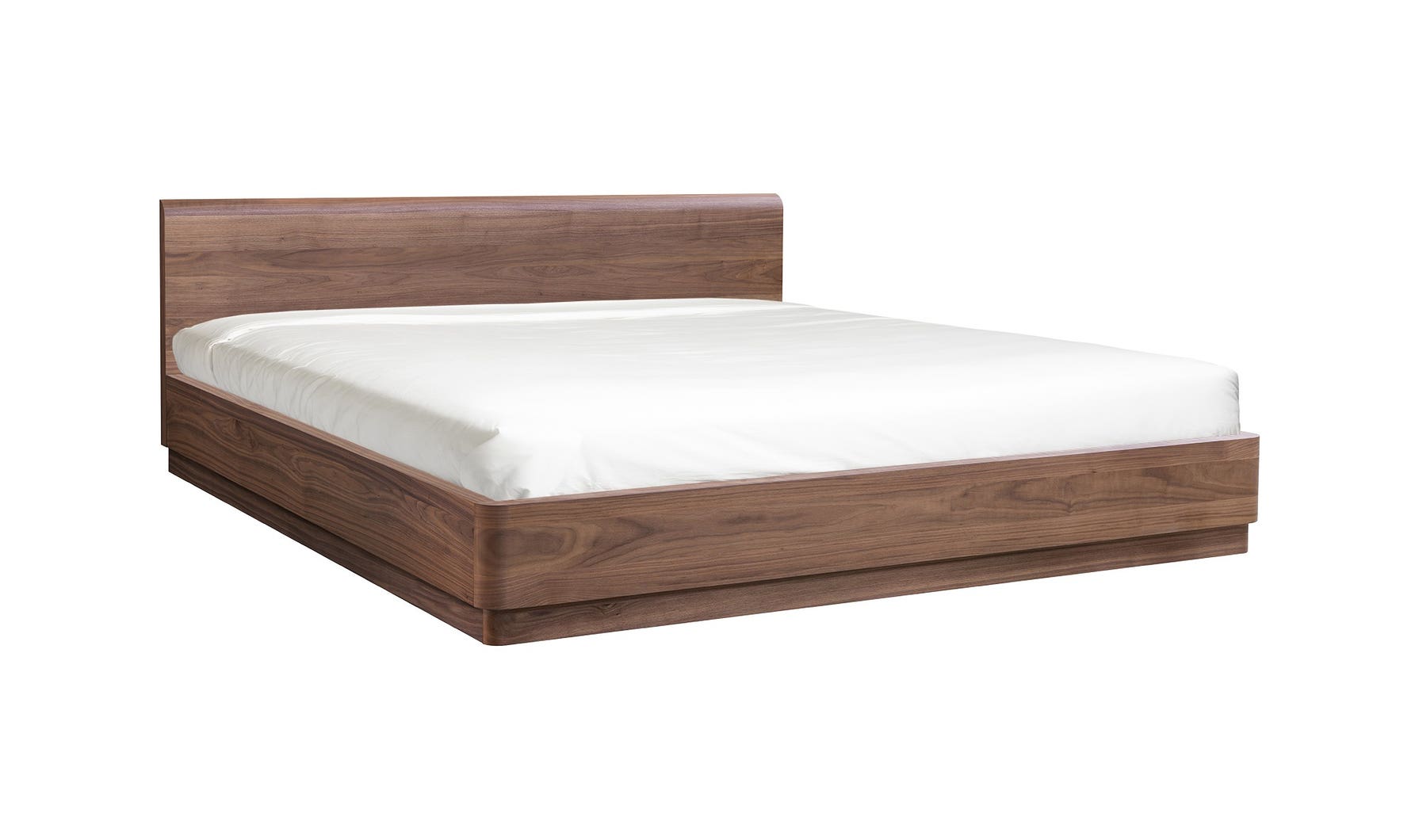 Cama Queen redonda en nogal