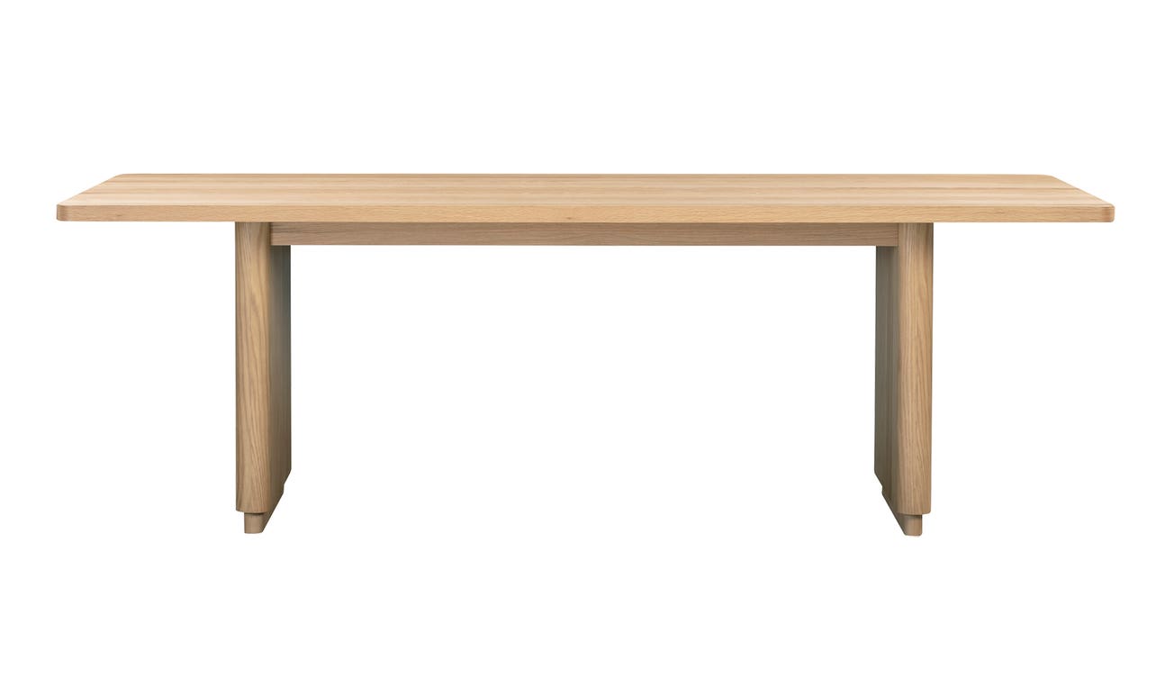front view of Round Off Dining Table Small Oak luxury Kitchen & Dining Room Table