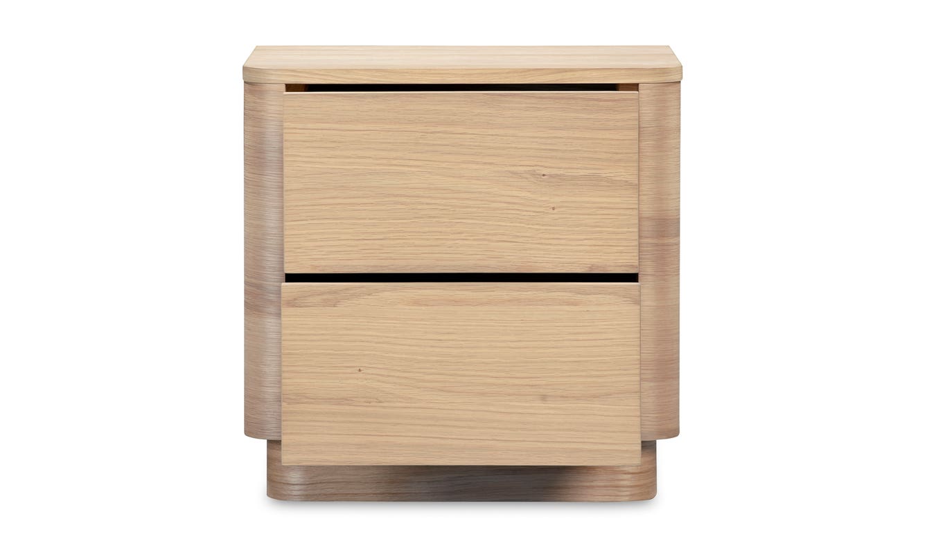 detail view of Round Off Tall Nightstand Oak luxury Nightstand