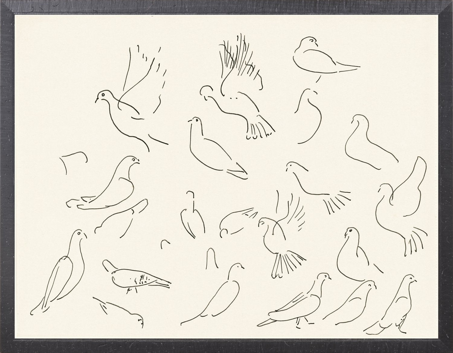 front view of Collection 12 Cachet, Doves 1900 luxury Artwork