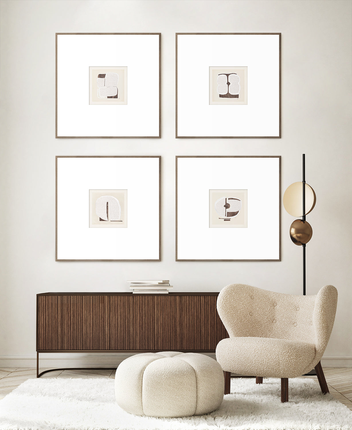 side view of Bouclé Abstracts iv luxury Artwork
