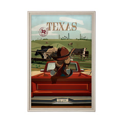 XL (42in. x 62in.) Art Print under Glass Brown Frame