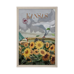 XL (42in. x 62in.) Art Print under Glass Brown Frame