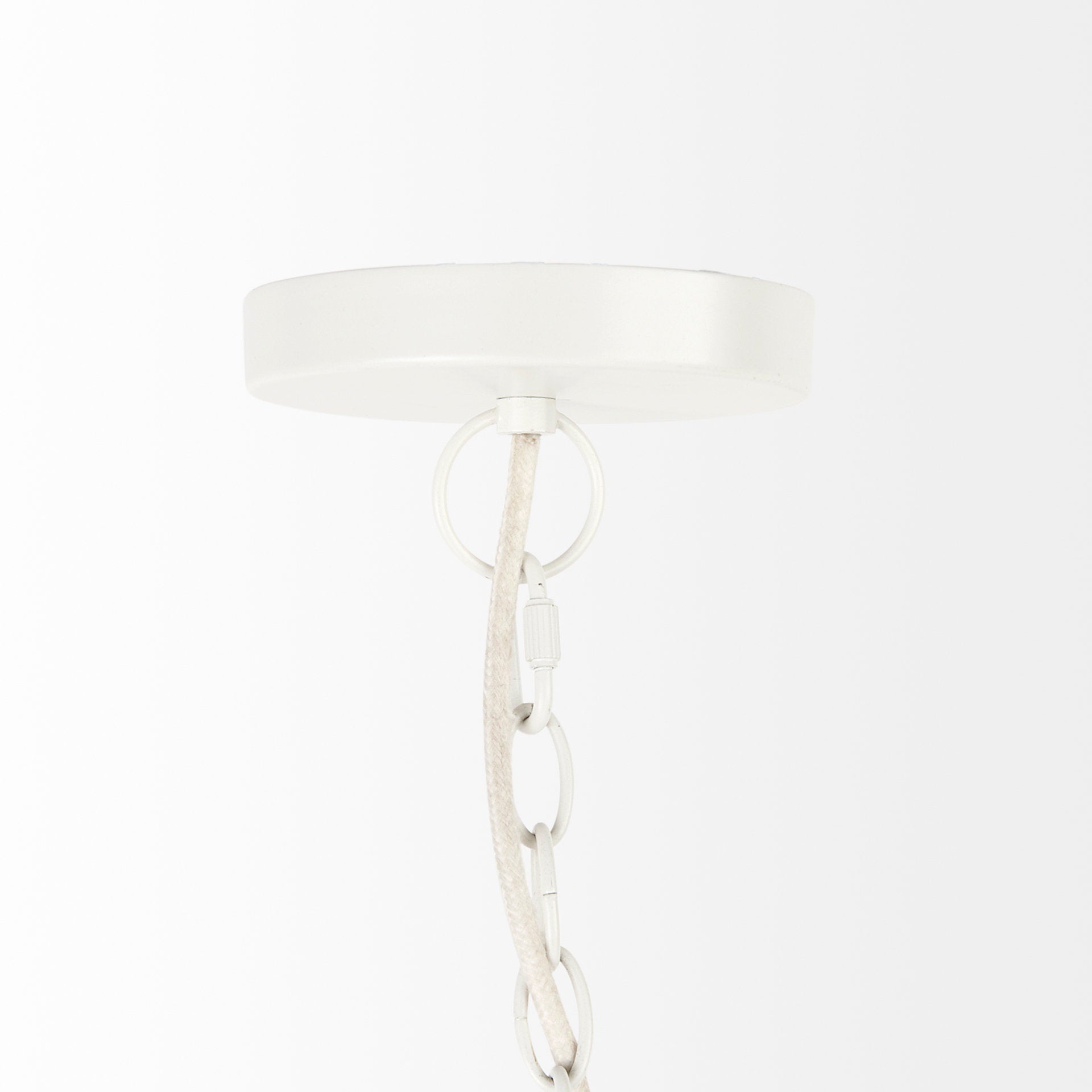 Theta White-Washed Beaded Chandelier