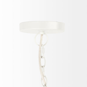 Theta White-Washed Beaded Chandelier