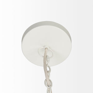 Theta White-Washed Beaded Chandelier