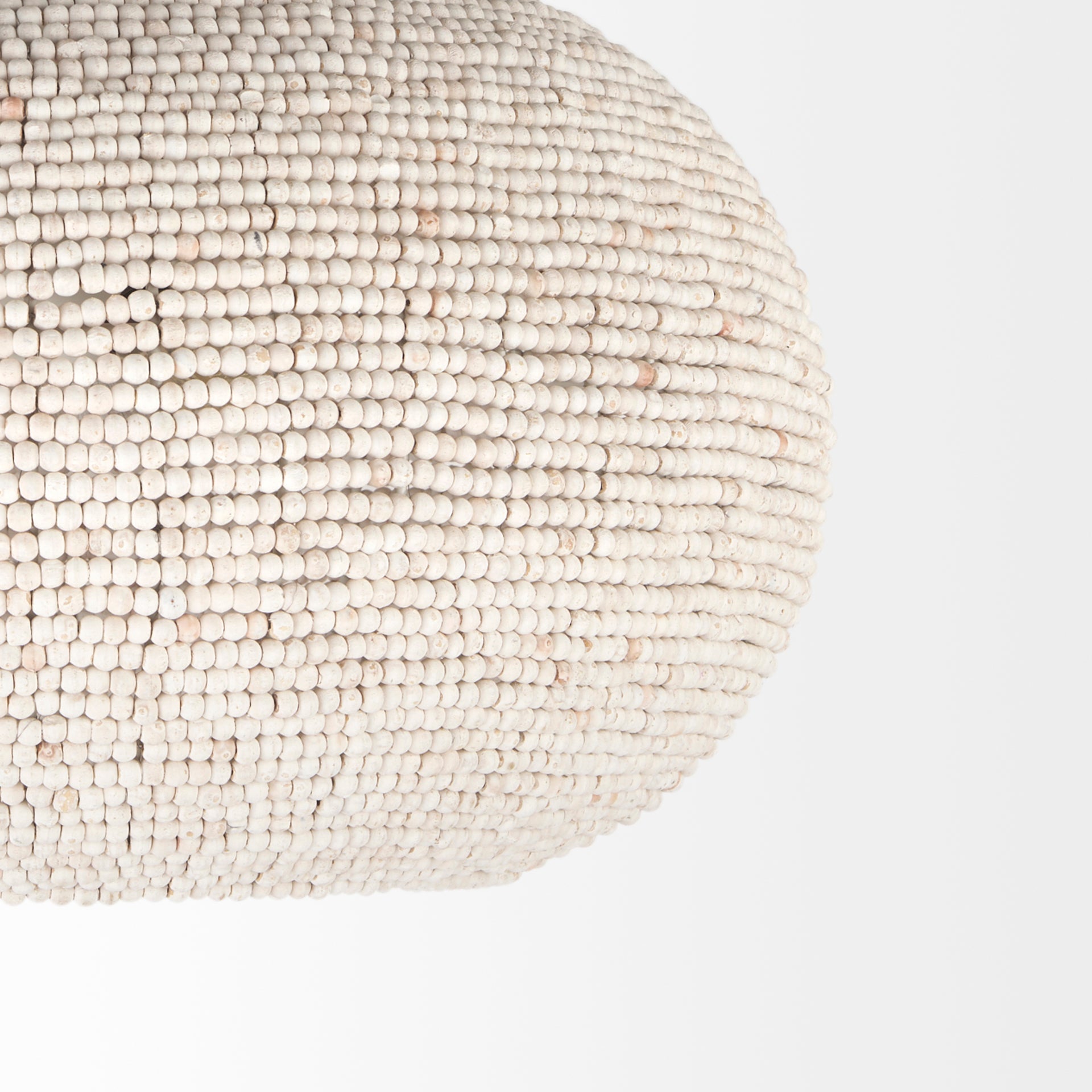 Theta White-Washed Beaded Chandelier