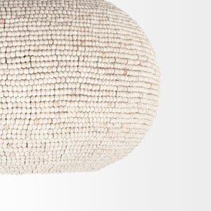 Theta White-Washed Beaded Chandelier