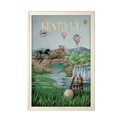 XL (42in. x 62in.) Art Print under Glass Brown Frame