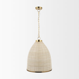 Saliha Cane w/ Brass Metal Pendant Light