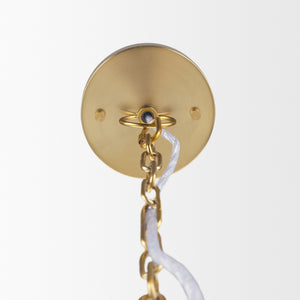 Saliha Cane w/ Brass Metal Pendant Light