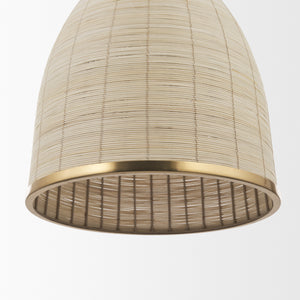 Saliha Cane w/ Brass Metal Pendant Light