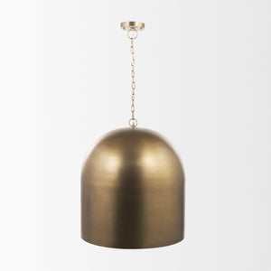 Sanne Antiqued Gold Metal w/ Silver Foil Large Pendant Light