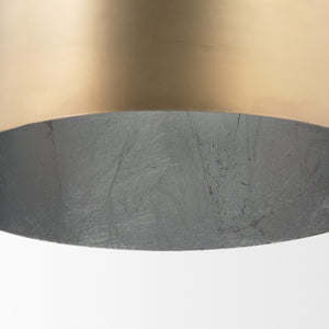 Sanne Antiqued Gold Metal w/ Silver Foil Large Pendant Light