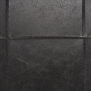 Stratton Gunmetal w/ Genuine Aged Black Leather Upholstered Accent Chair