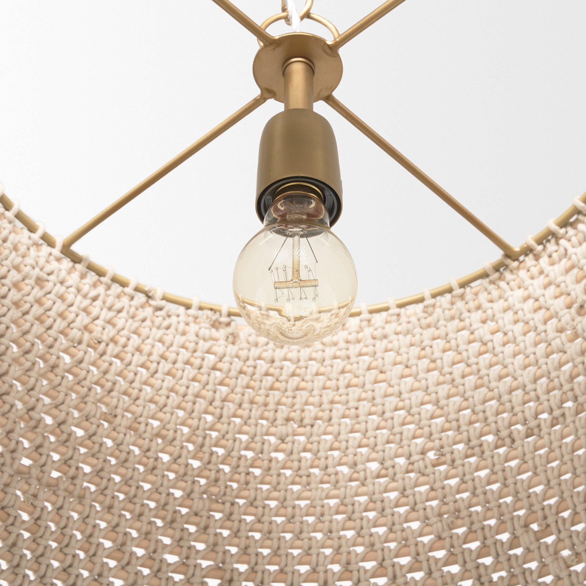 Tosha 1-Light Tapered Cotton Rope Drum Pendant