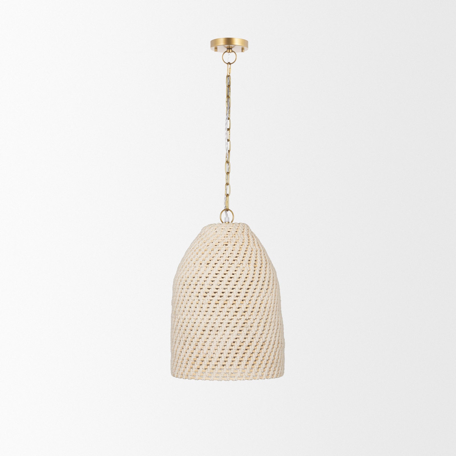 Tosha 1-Light Cotton Rope Bell Pendant