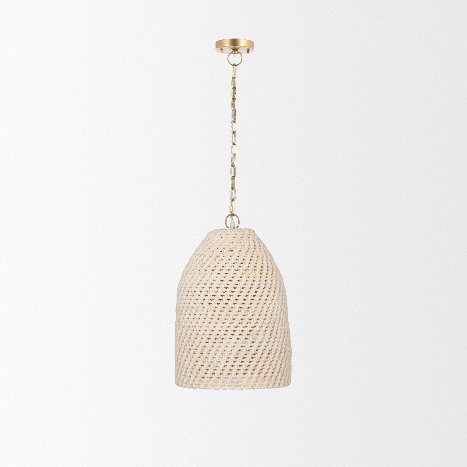 Tosha 1-Light Cotton Rope Bell Pendant