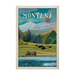 XL (42in. x 62in.) Art Print under Glass Brown Frame
