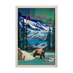 XL (42in. x 62in.) Art Print under Glass Brown Frame