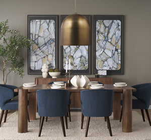 Sanne Antiqued Gold Metal w/ Silver Foil Large Pendant Light