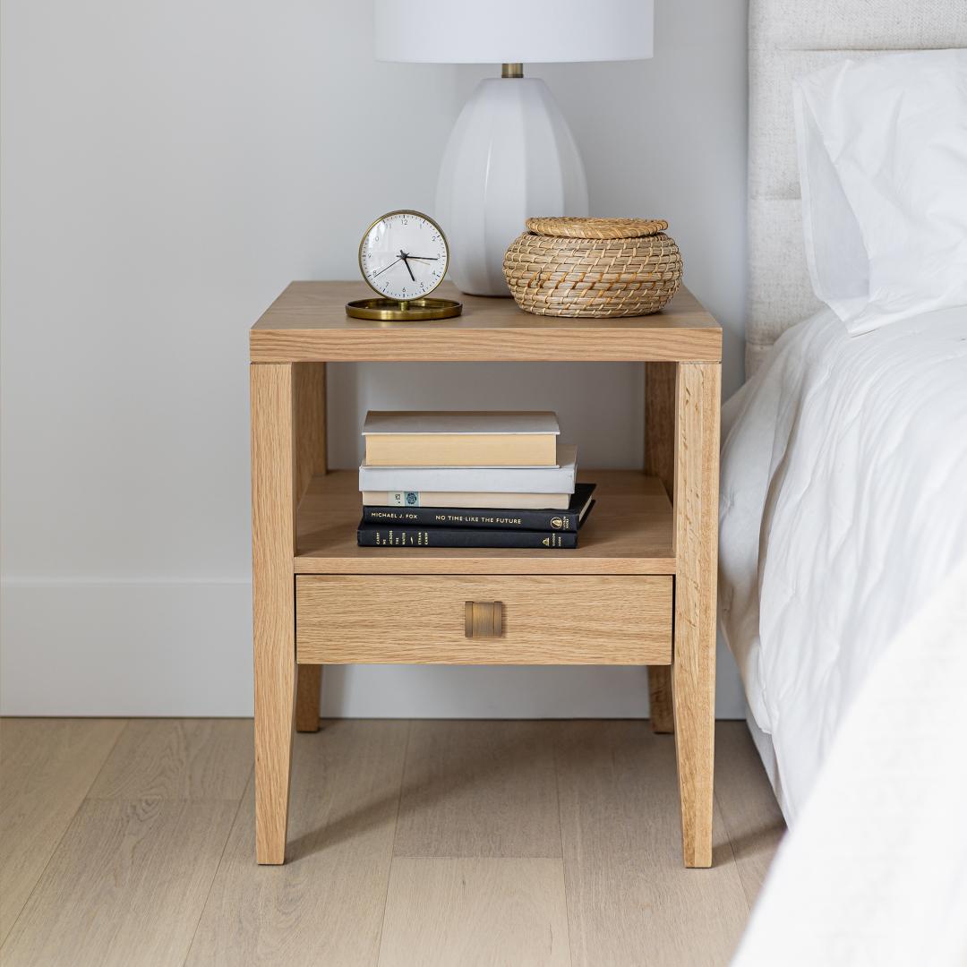 Mesa auxiliar Hara con 1 cajón - Roble natural