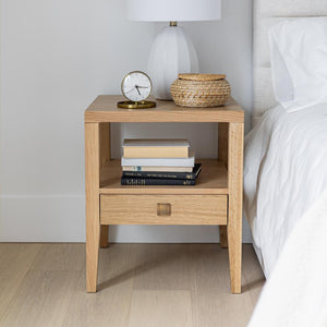 Mesa auxiliar Hara con 1 cajón - Roble natural