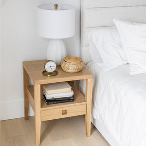 Mesa auxiliar Hara con 1 cajón - Roble natural
