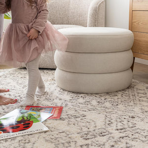 Fiel Ottoman - Velvet Ecru