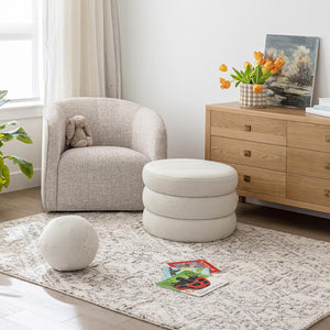 Fiel Ottoman - Velvet Ecru
