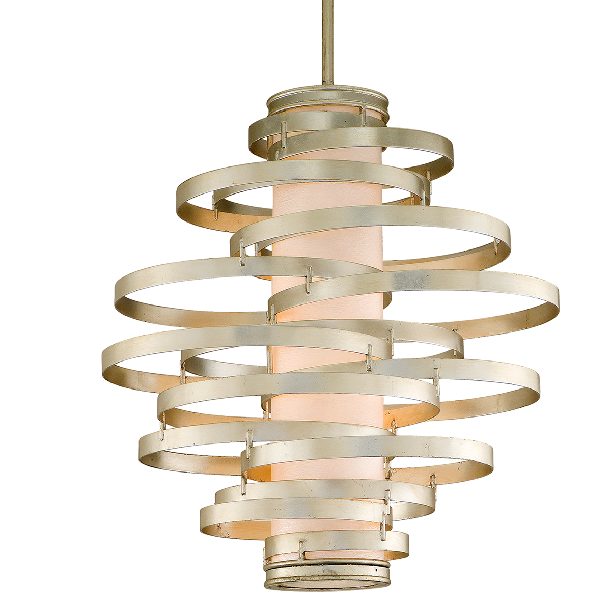 Vertigo Chandelier 30" x 32.75" in Modern Silver Leaf