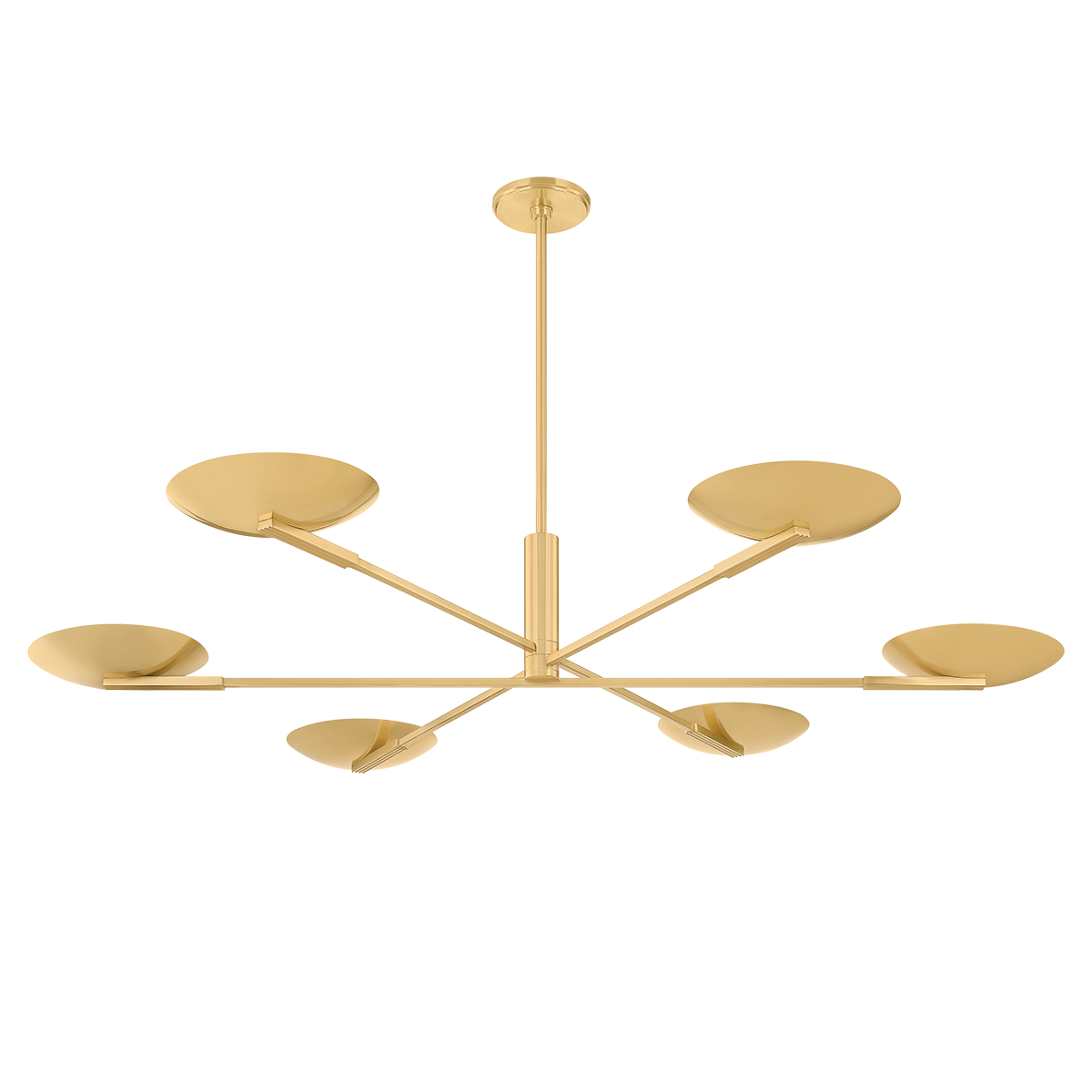 Johnson Chandelier in aged brass — a Hudson Valley chandelier for dining rooms, entries, and living rooms at Laurie Yapp Home.