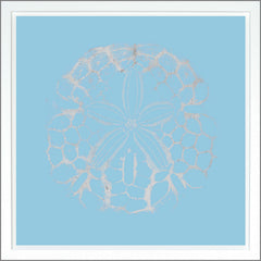 98.42 × 98.42 cm – Azul claro, pan de oro - Plateado