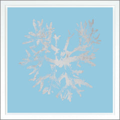 38.75 × 38.75 pulg. – Azul claro, pan de oro - Plata