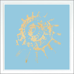 38.75 × 38.75 pulg – Azul claro, Pan de oro - Dorado