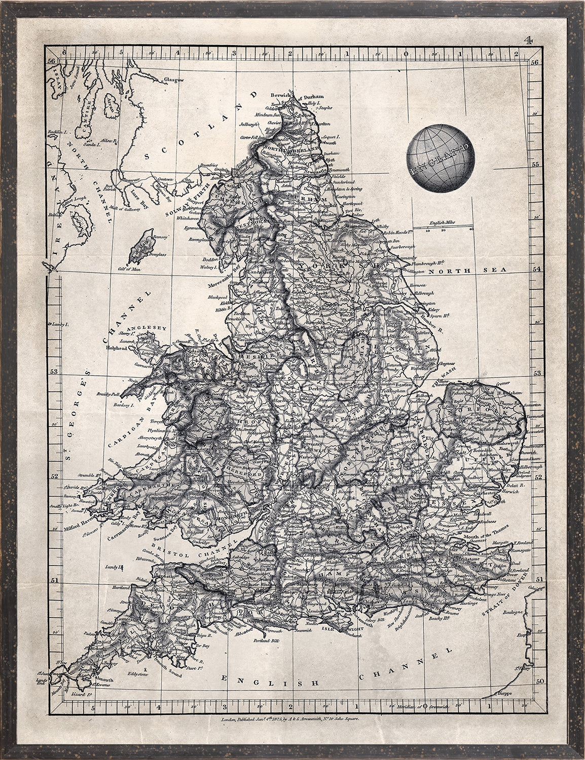 MAP ARROWSMITH, ENGLAND 1825