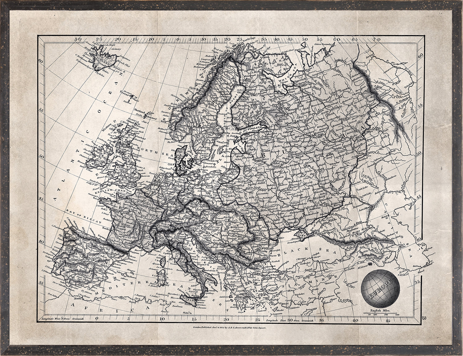 MAP ARROWSMITH, EUROPE 1825