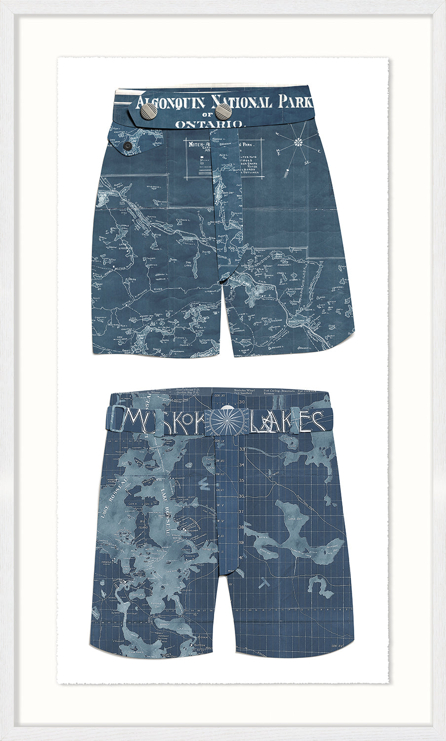 front view of SWIM CUTOUTS-NAVY I luxury Artwork