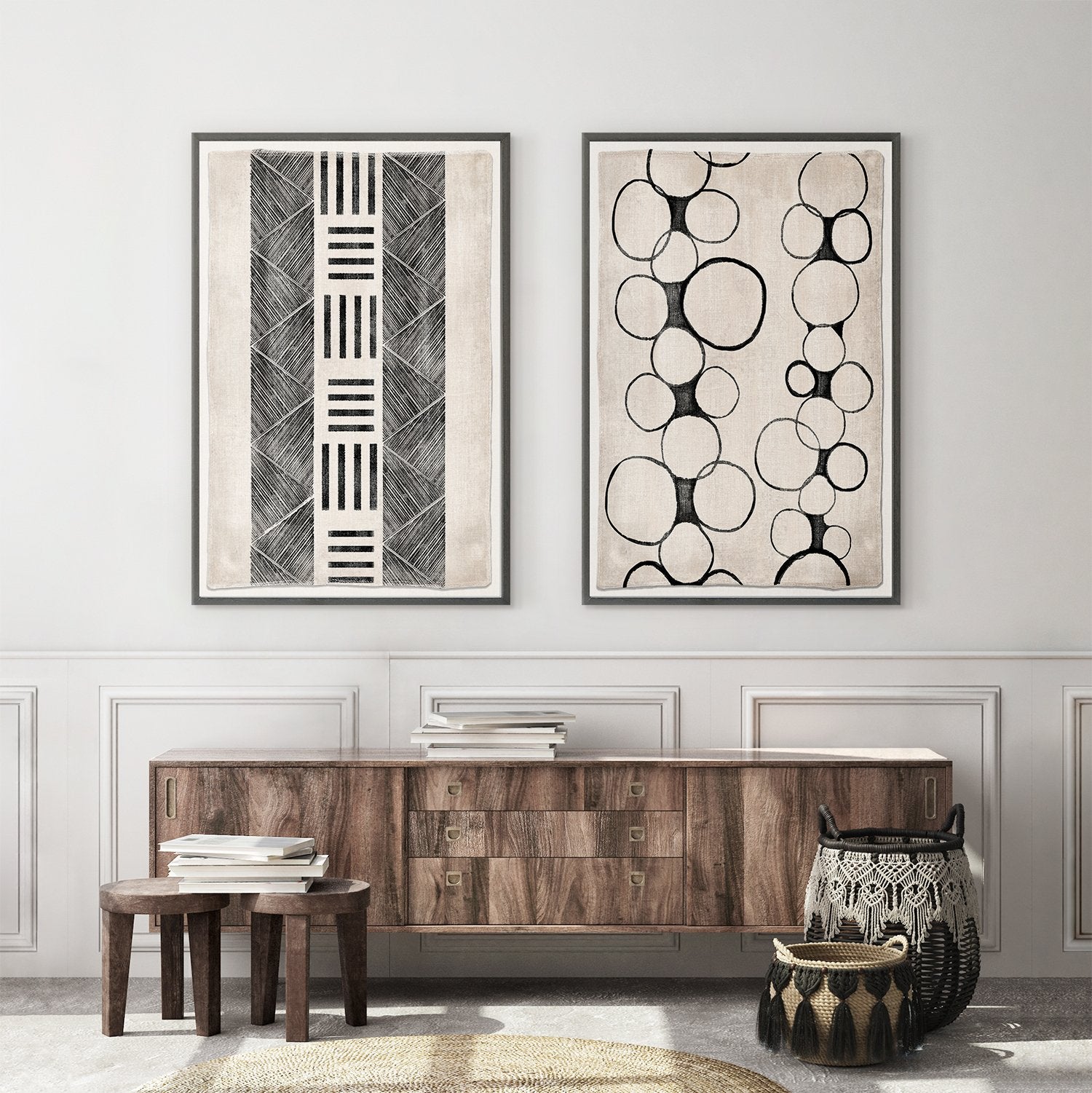 front view of Woven Tribe IV luxury Artwork