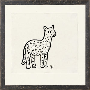 Collection 12 – Gestel, Lamb – 1900 wall art featuring a black outline of a lamb on white background.