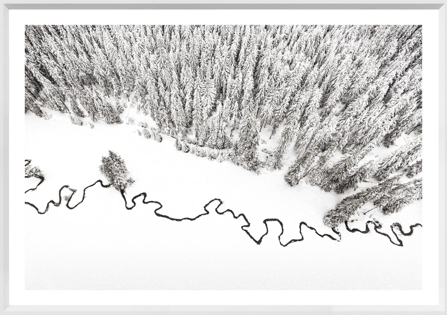 Aerial Stream Line Pair Bundle - composite of both framed prints