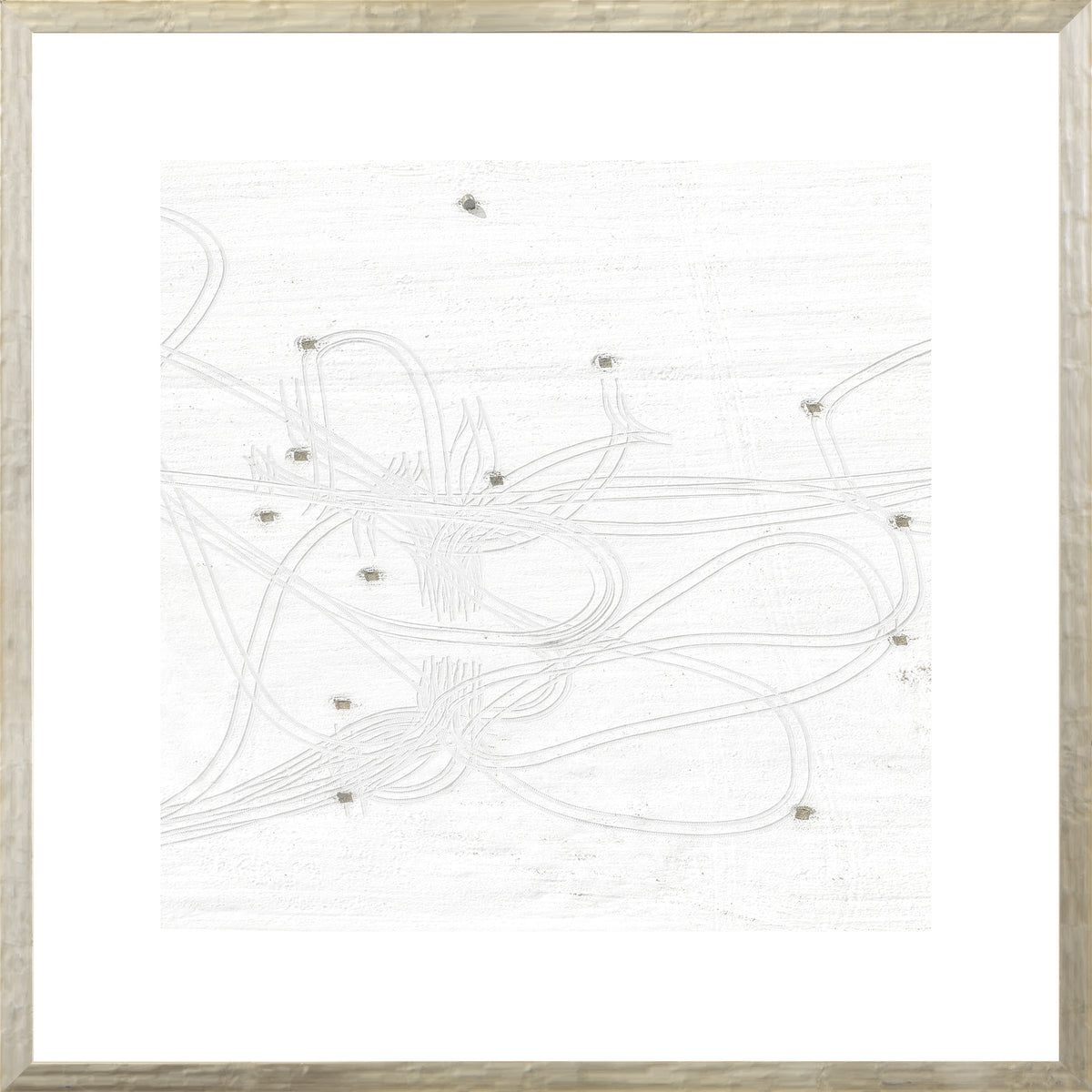 Aerial – Rural View III wall art featuring abstract white patterns and small details on a light background.